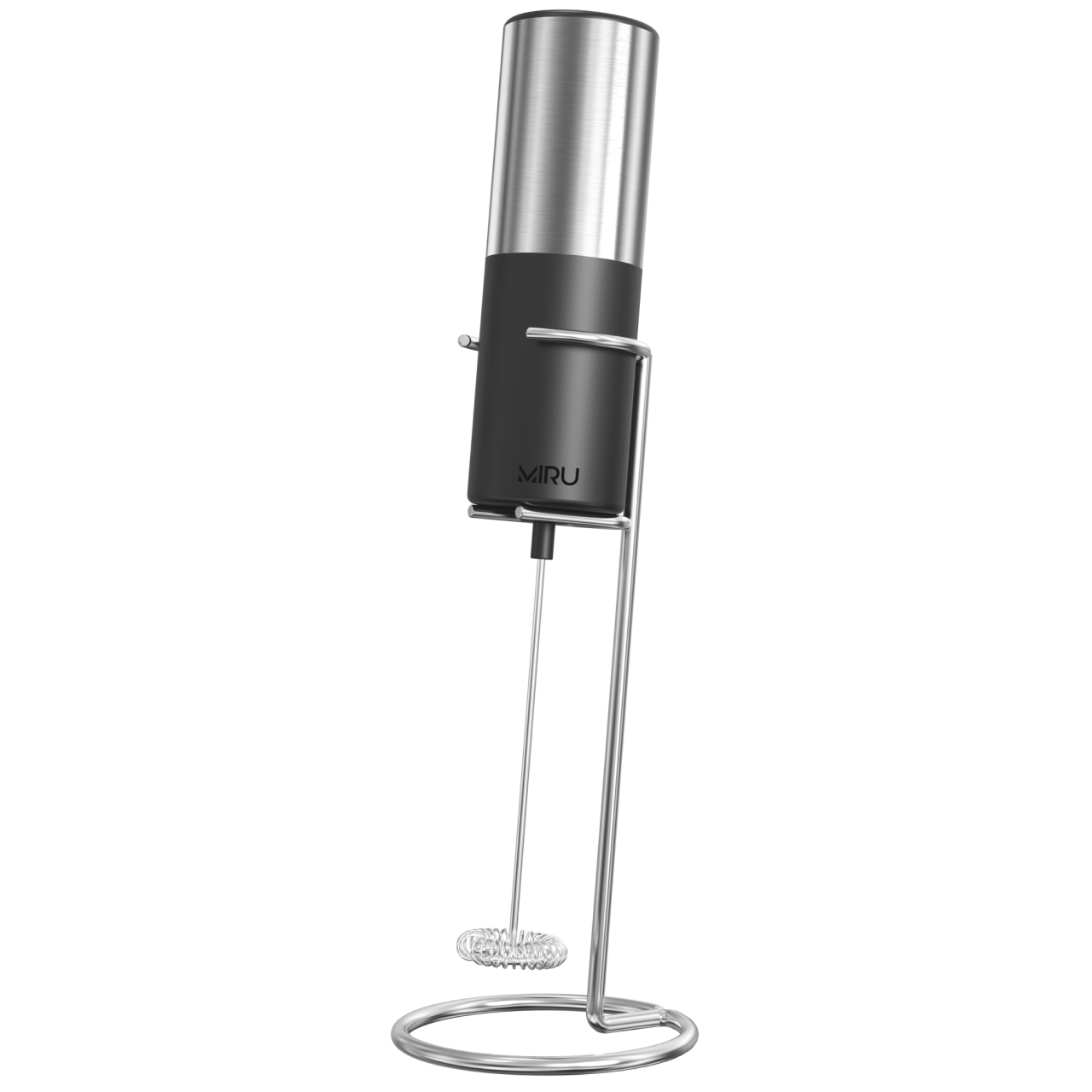 Капучинатор MIRU на подставке KA053 <Капучинатор - 1 шт.,Батарейки алкалиновые АА - 2 шт.,Подставка - 1 шт.,Инструкция - 1 шт.,черный-металл>