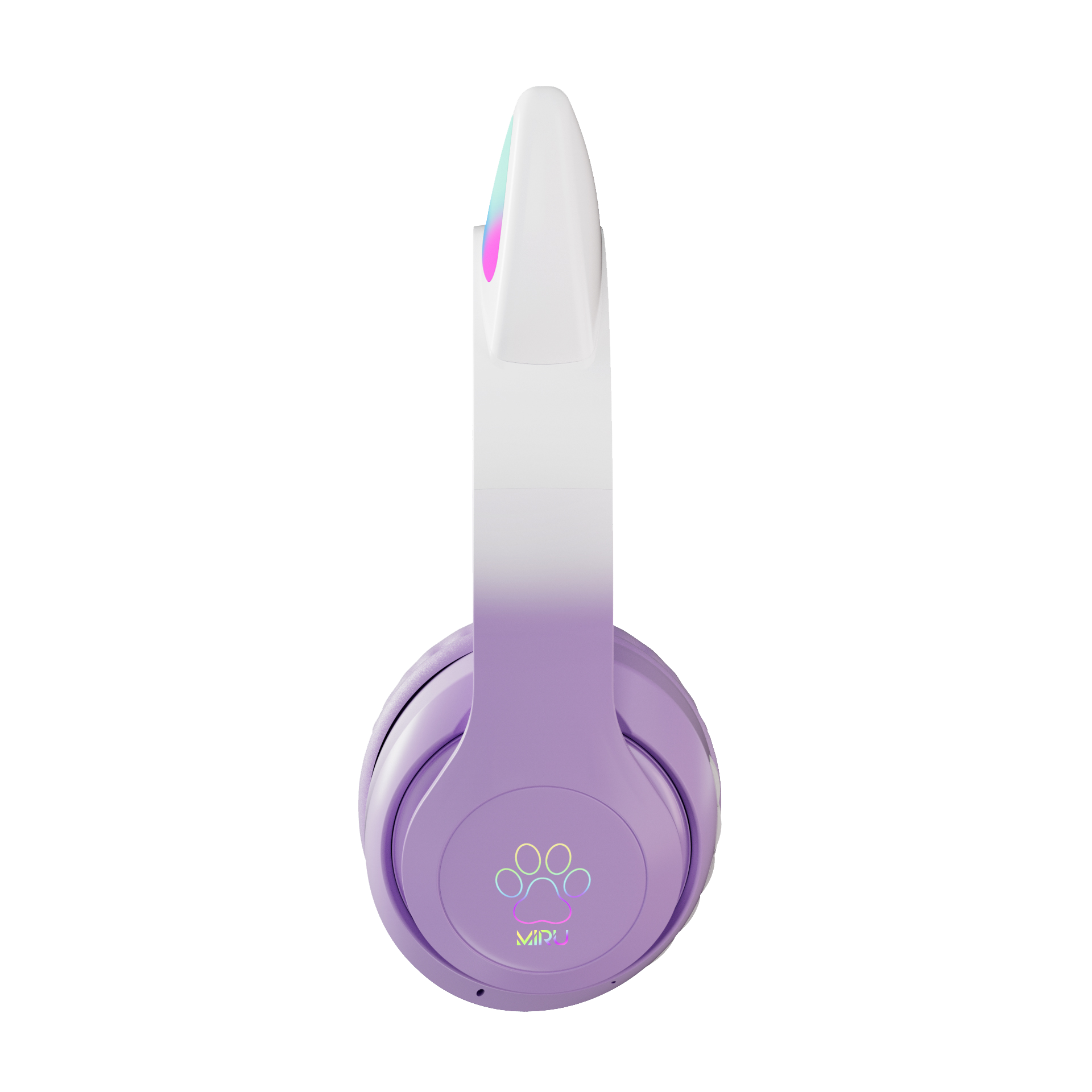 Беспроводная гарнитура MIRU CAT EP-W10 (сиреневый) <W103, Накладные, стерео Bluetooth-гарнитура, 2.402 -2.480 ГГц, 32 Ом, Purple, 40 мм, 20,5 см, BT5.3, радиус действ.10м, время работы 8ч, 400м/Ач, сиреневый>