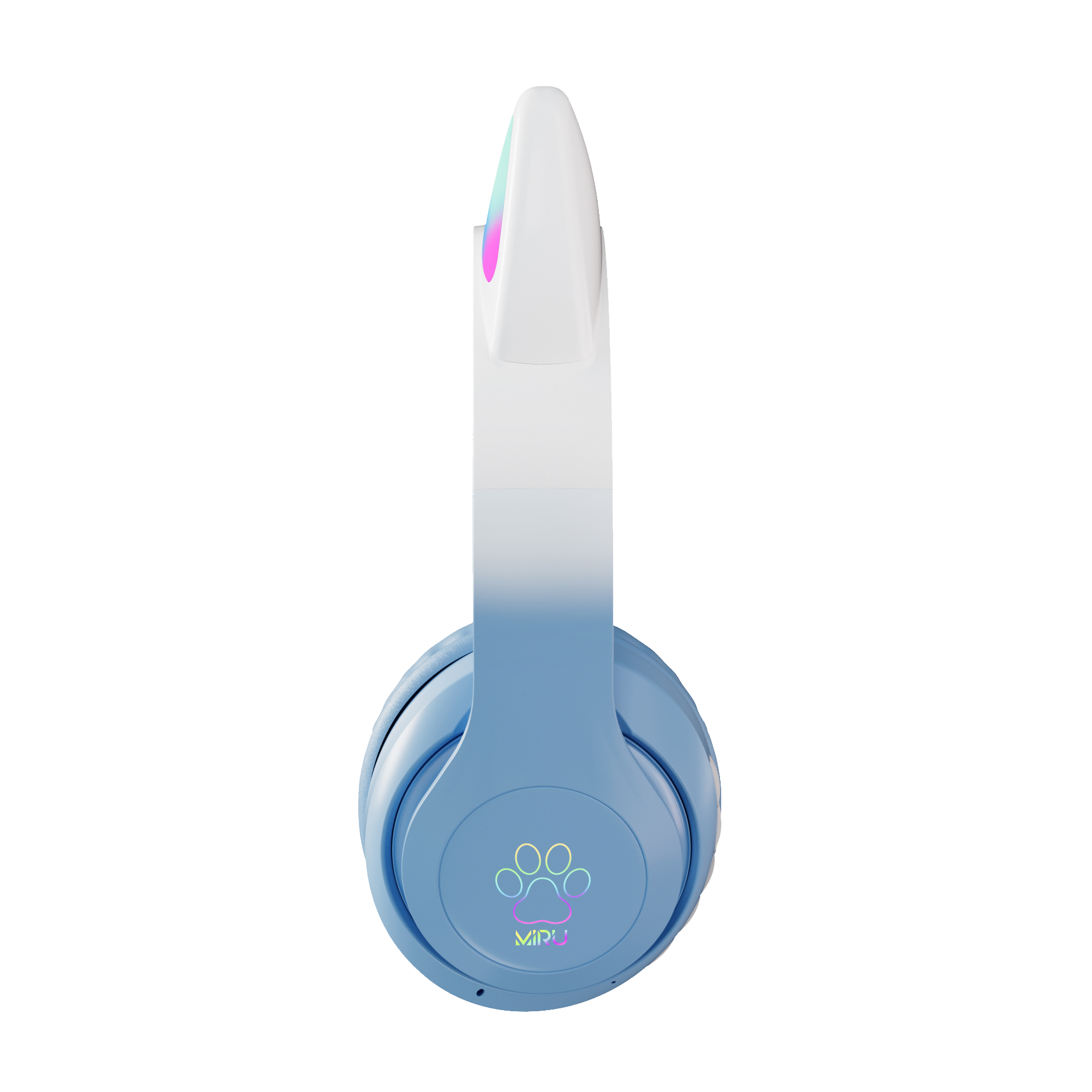 Беспроводная гарнитура MIRU CAT EP-W10 (голубой) <W102, Накладные, стерео Bluetooth-гарнитура, 2.402 -2.480 ГГц, 32 Ом, Blue, 40 мм, 20,5 см, BT5.3, радиус действ.10м, время работы 8ч, 400м/Ач, голубой>