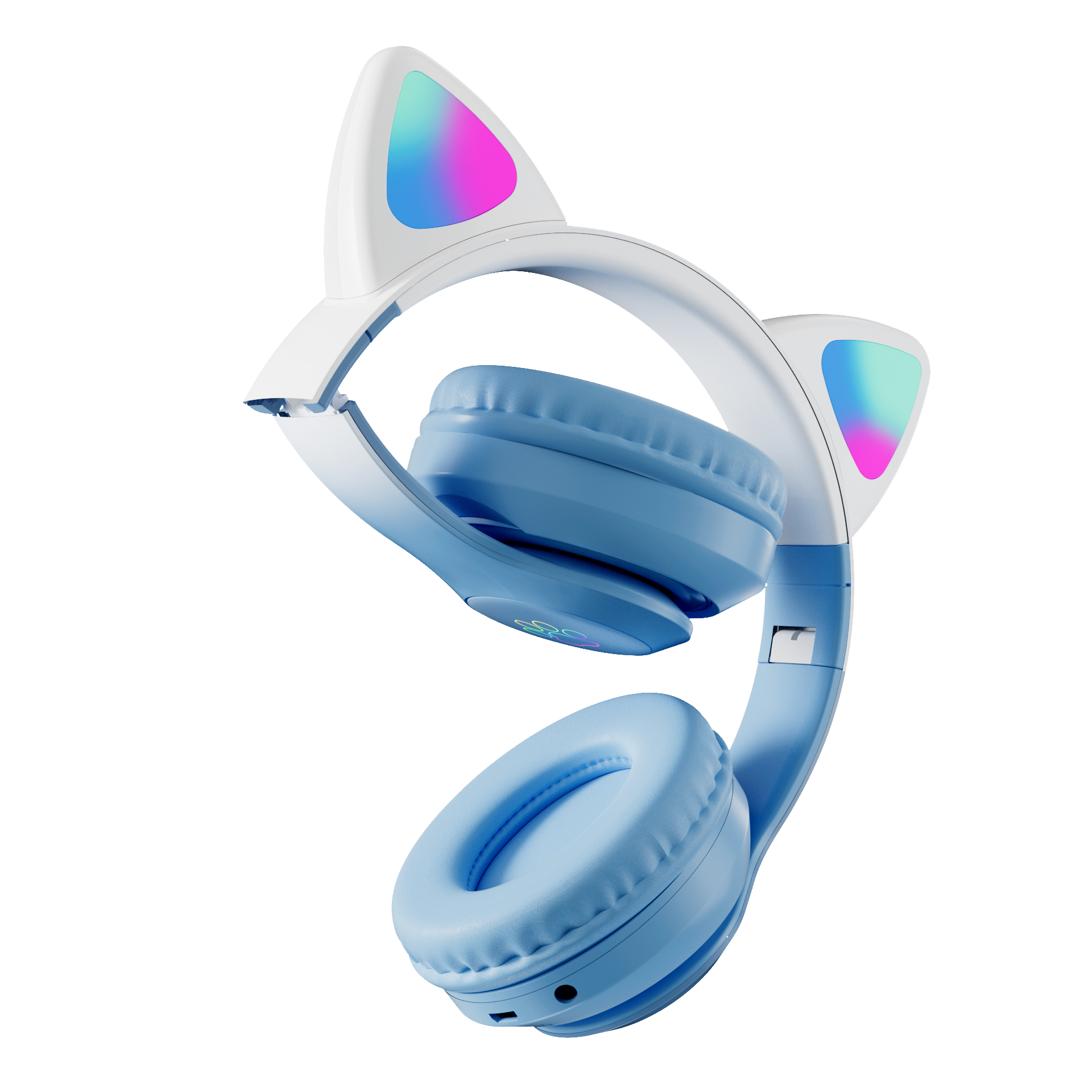 Беспроводная гарнитура MIRU CAT EP-W10 (голубой) <W102, Накладные, стерео Bluetooth-гарнитура, 2.402 -2.480 ГГц, 32 Ом, Blue, 40 мм, 20,5 см, BT5.3, радиус действ.10м, время работы 8ч, 400м/Ач, голубой>