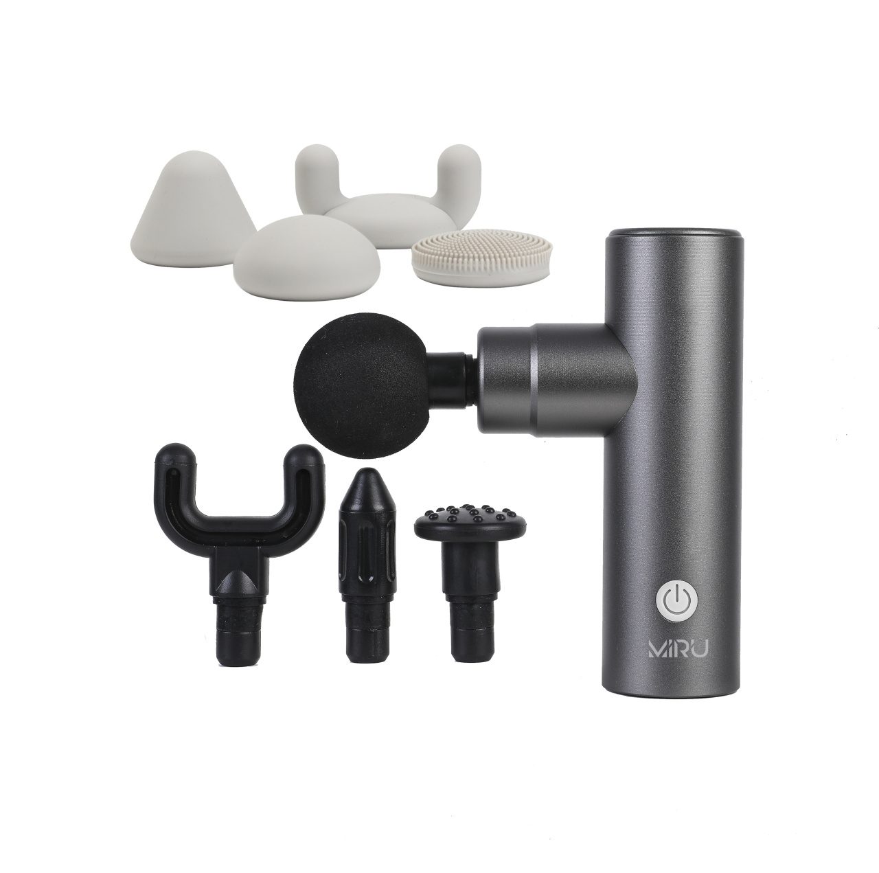 Массажер для тела MIRU BM-18 (светло-серый) <8 насадок, 2000 mAh, металл ,светло-серый>